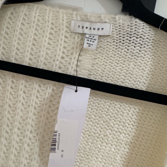 Topshop Ivory Knit Long Line Open Cardigan - Picture 3 of 4